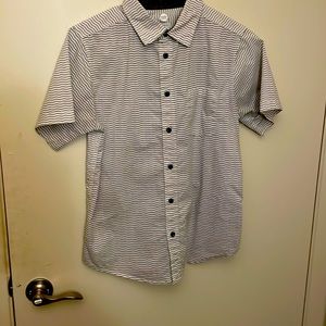A stripped button down shirt